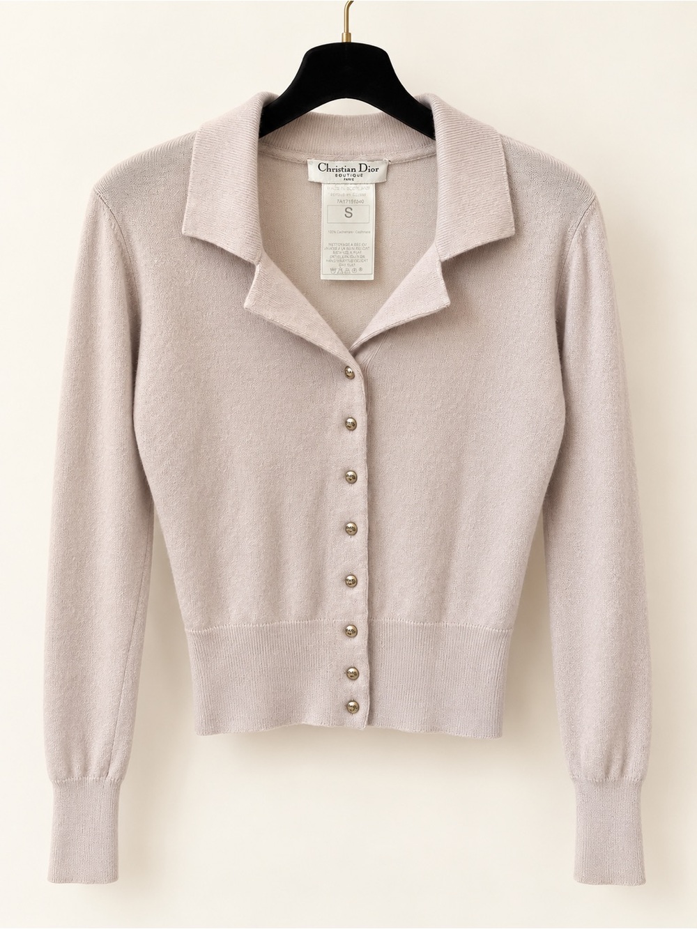 Christian Dior Boutique 100% Cashmere Cardigan Sweater Size S